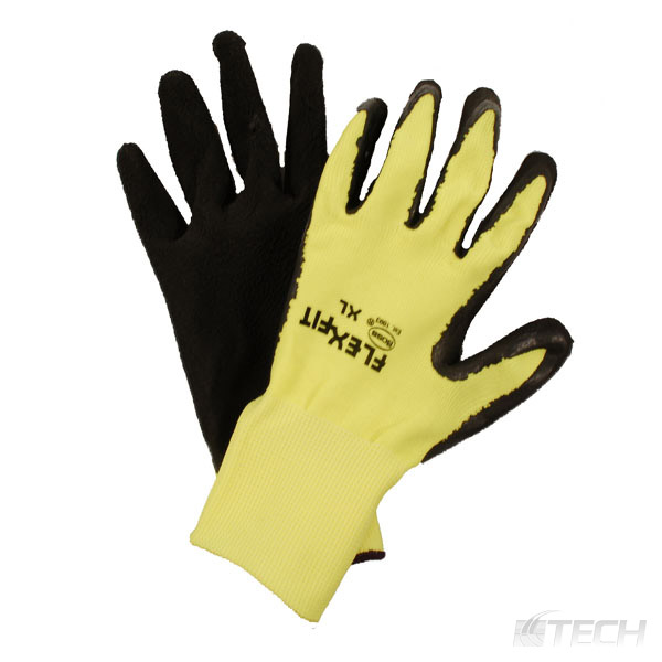 Neon Yellow Flex Fit Glove w/ Latex Palm, X-Large - Kits